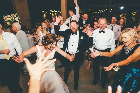A wedding reception dance party.