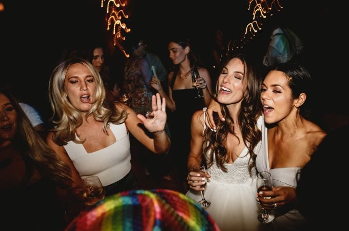 Showing the energy of a party or wedding reception.